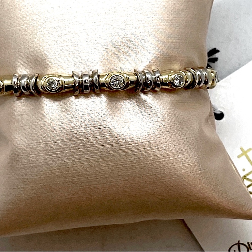 Brand New Custom 14k two-tone Diamond Bracelet 7 in with SI-H high-end and heavy